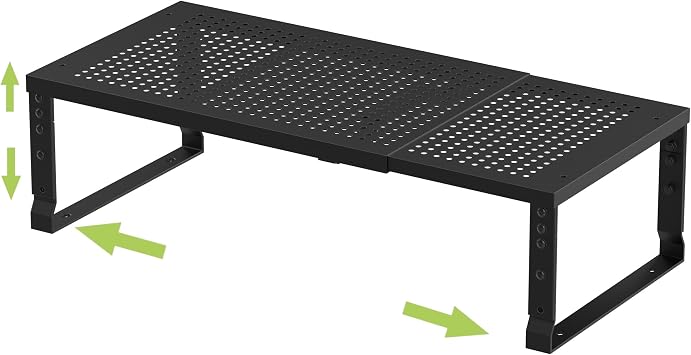 Jojocross Expandable Adjustable Stackable Kitchen Organizer, Spice Rack,Metal Pantry Storage Shelves Racks,Counter Shelf for Cabinets, Countertop, Cupboard1 Pack/Large/Black