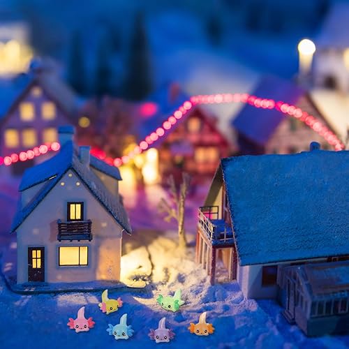 Miniatura 2 de Junkin 96 piezas de mini ajolote de resina, adorno de ajolote miniatura, figuras de animales pequeños para bricolaje, jardín, casa de muñecas,