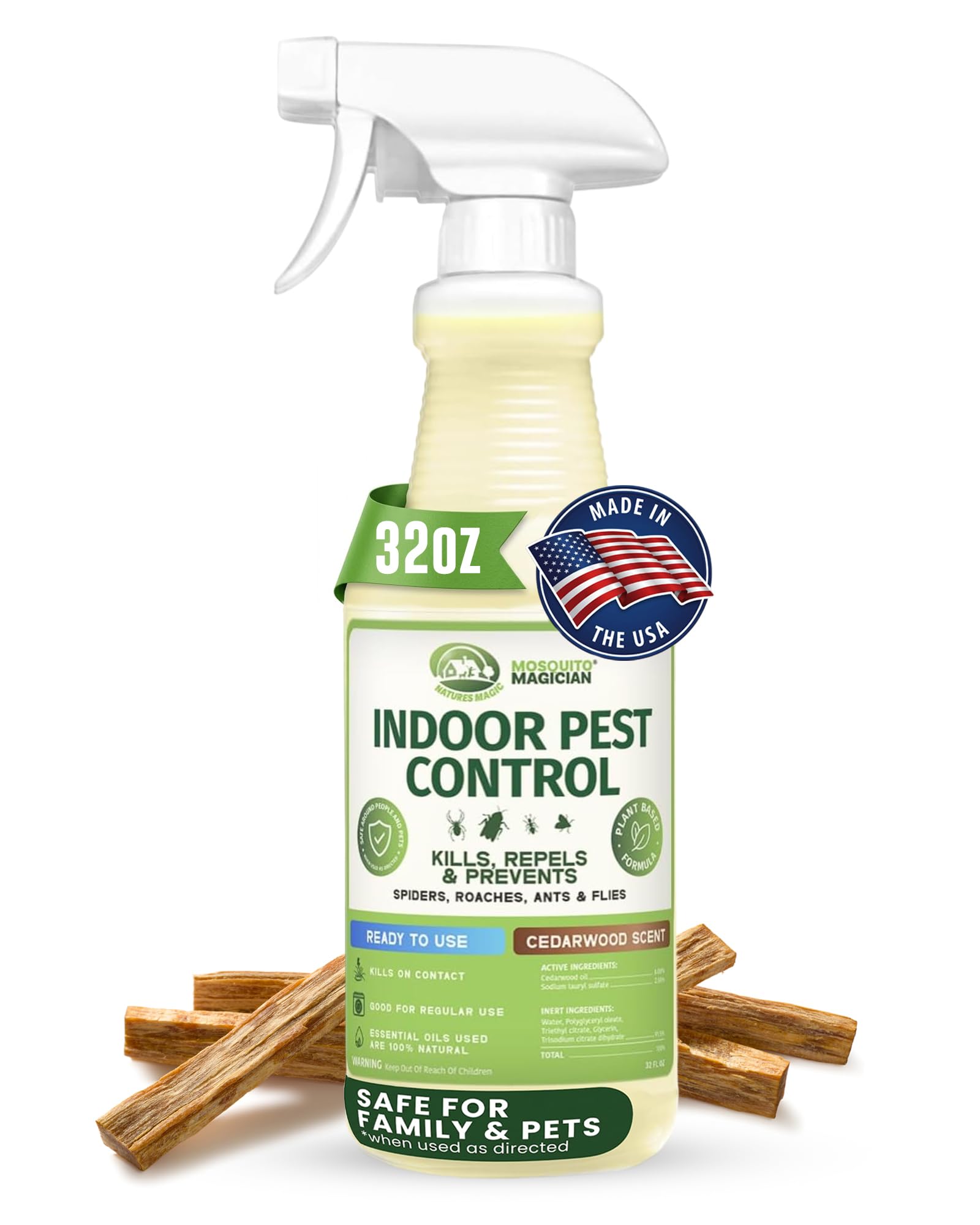 Mosquito Magician Indoor Pest Spray (32 OZ) - Cedarwood