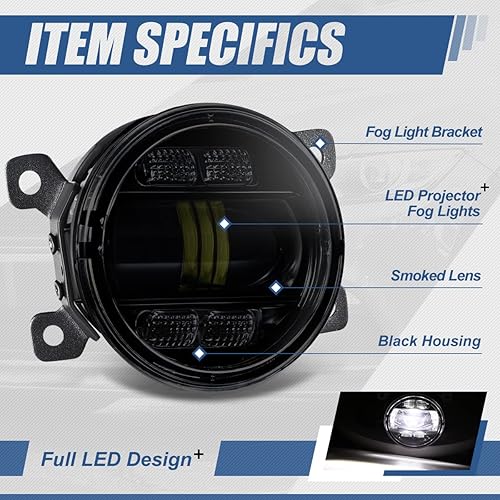 Miniatura 2 de Auto Dynasty Proyector LED completo para parachoques delantero, luces antiniebla con arnés de cableado compatible con Ford Lincoln Frontier Pilot