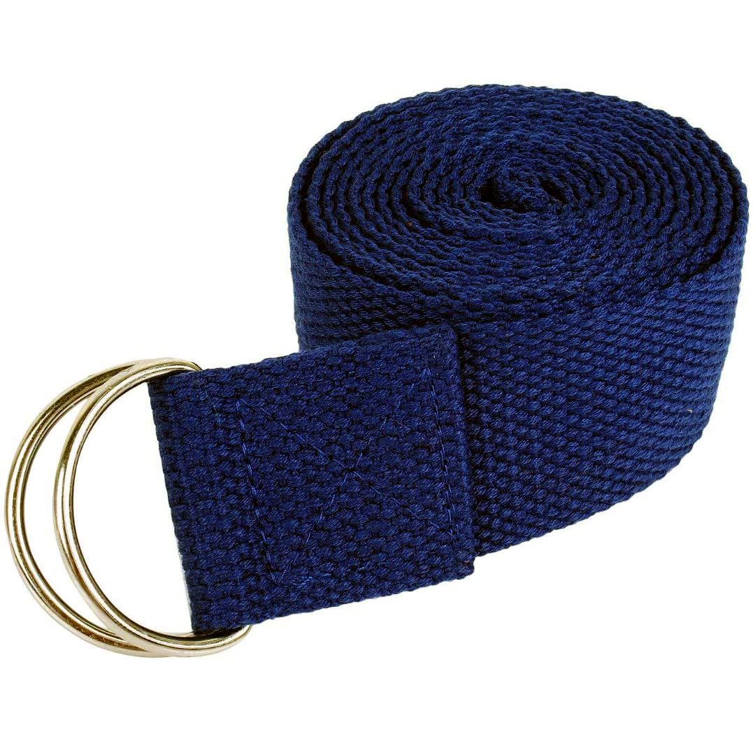 Yoga Strap Durable Cotton Exercise Straps Adjustable D-Ring Buckle (Assorted, 6)-image-26