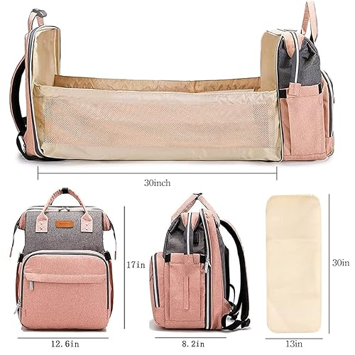 Miniatura 5 de BeautyLivoor Mochila de pañales 3 en 1 con cambiador bolsas de bebé para niñas y niños regalos de baby shower bolsa de mamá de gran capacidad con