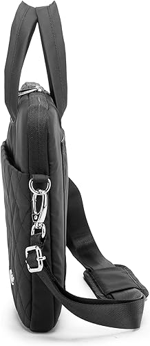 Miniatura 3 de Kinmac Bolso de hombro para portátil de piel sintética, Bordado negro