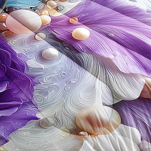 Miniatura 5 de Juego de edredón de acuarela con purpurina pastel para niñas y adolescentes, tamaño Queen, turquesa, morado, naranja, arcoíris, galaxia, nube con 2