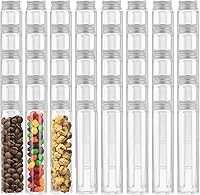 Vista 9 de Tubo de ensayo de plástico de 3.7 fl oz, paquete de 40 tubos de ensayo de plástico transparente, tubos de ensayo transparentes con tapa, tubos