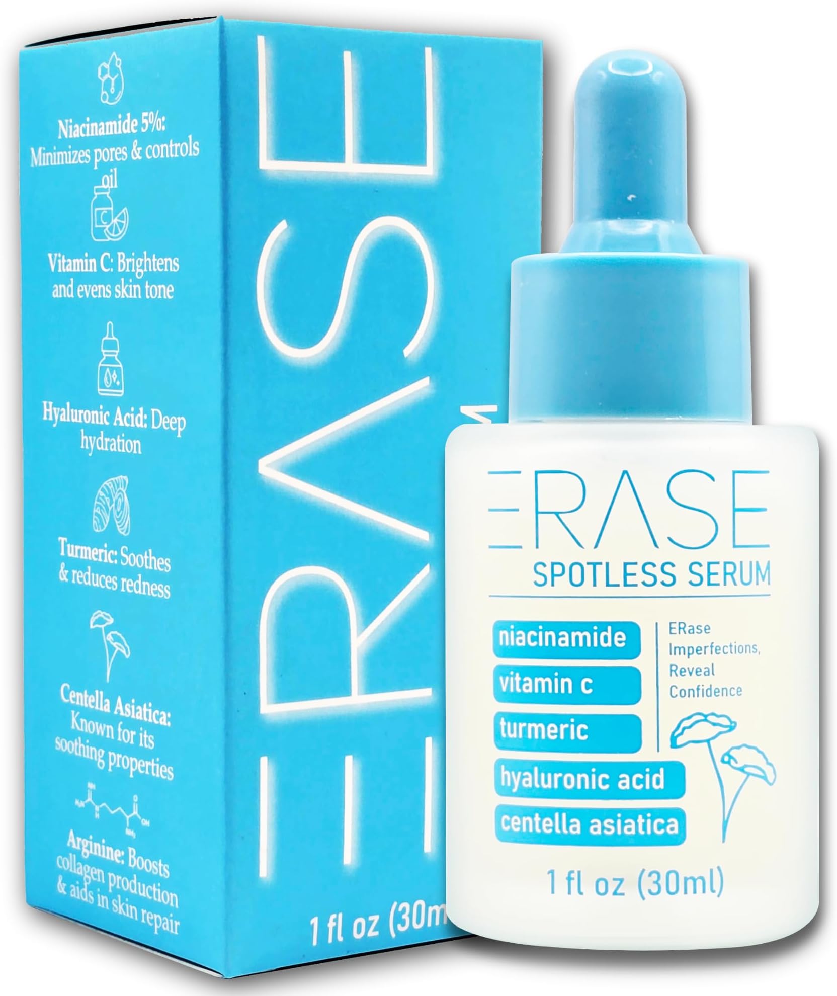 Spotless Serum – Niacinamide 5% + Vitamin C Face Serum for Dark Spots & Acne Marks, Hyaluronic Acid Hydration, Lightweight Non-Greasy Skincare for Clearer-Looking Skin, 1 fl oz