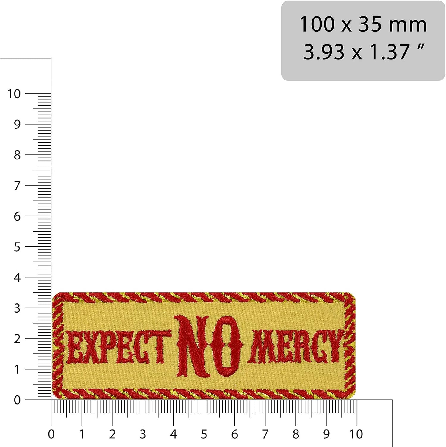 Expect NO Mercy Tactical Patch Iron on Patches - Sew on Patch for Bikers, Boxers, Street Fighter, Rockers, Sportsmen, Police, Military - Cool Patches for All Fabrics | 3.93X1.37 in