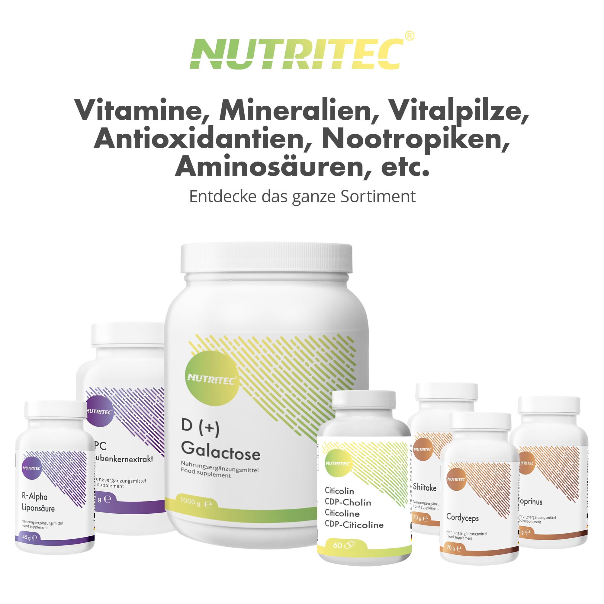 CDP-Cholin 250 mg Citicolin pro Kapsel, bis zum 500 mg Citicholin pro Tagesdosis - 60 Kapseln, vegan