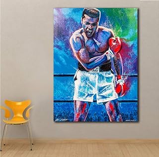 DPFRY Tela Pittura Moda Stampa Wall Art Pop Art Pittura A Olio Mohamed Ali Poster Soggiorno Decorazione Hv55T 40X60Cm Senza Cornice