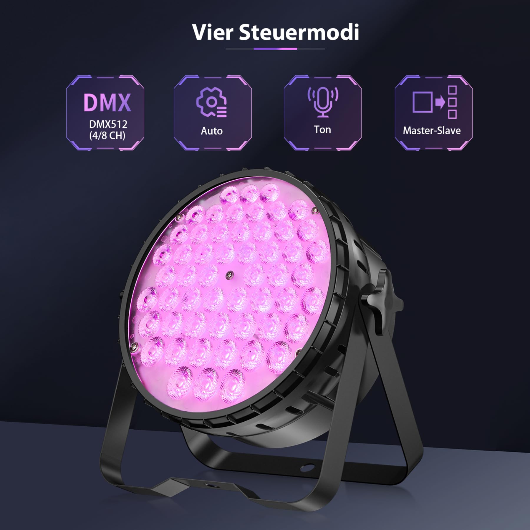 BETOPPER Discokugel LED 200W Par Bühnenlicht 54x4W mit RGBW 4-in-1 2P | DMX512 Leichte Stroboskop Discolicht Partylicht mit Moving Head Effekten, für DJ Party Deko Hochzeit Club Bars Show