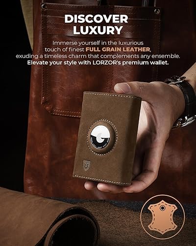Miniatura 3 de Billetera para hombre para AirTag, billetera AirTag desplegable para hombre para Apple AirTag, cuero de fibra de carbono, inteligente, delgada,