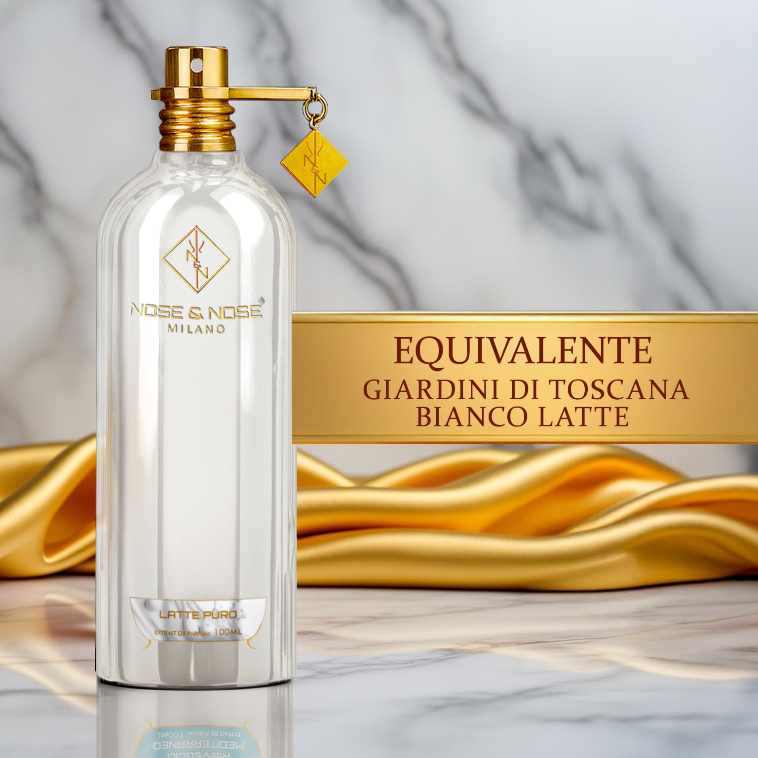 NOSE & NOSE MILANO Perfume Unisex Extrait de Parfum Equivalente e Inspirado Bianco Latte - Perfume de Larga Duración y Persistente, Fragancia Intensa con 30% de Esencia Pura Similar al Original 100 ml