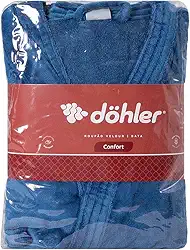 Roupão Masculino Quimono Manga 3/4 Dohler Azul