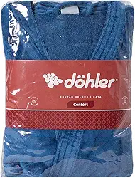 Roupão Masculino Quimono Manga 3/4 Dohler Azul