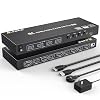 HDMI KVM Switcher 4 Ports, 4 in 1 out PC Switcher 4K@60Hz, KVM HDMI 4-Port Switcher with 4 USB 3.0 Hubs, EDID Management, Wireless Keyboard, Mouse Support