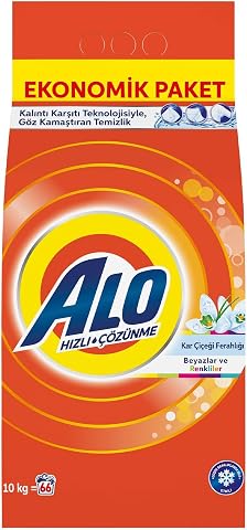 Alo 10 kg Kar Çiçeği Ferahlğı Beyazlar ve Renkliler Hızlı Çözülme Toz Deterjan