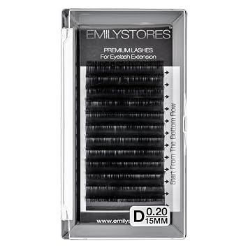 Eyelash Extensions 0.20mm Thickness D Curl Length 15mm Individual Eye Lashes Single Size For Lash Extension 0.20,D,15mm