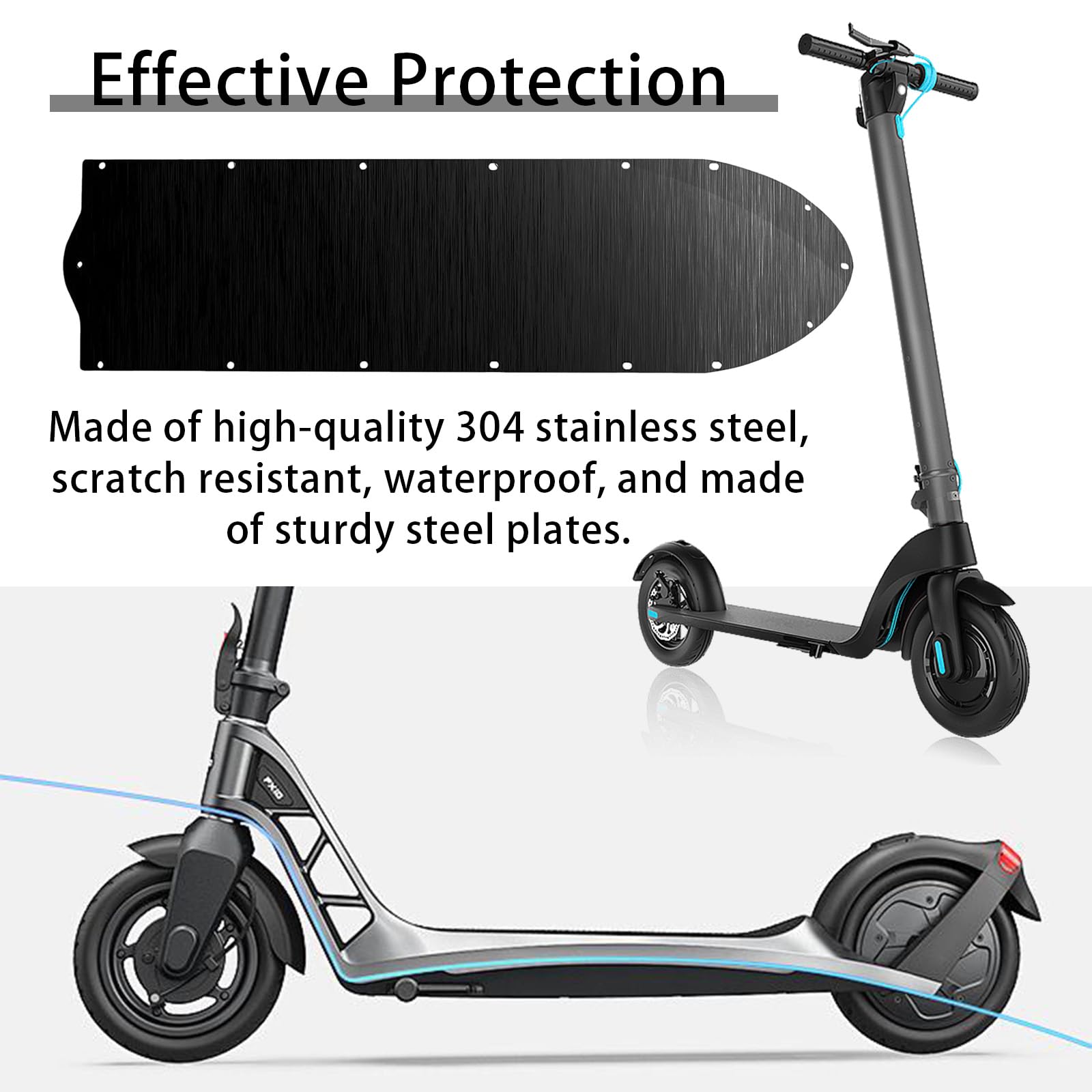 Qukaim Piastra inferiore impermeabile per batteria per scooter elettrico, copertura della batteria inferiore impermeabile in plastica per MAX G30Scooter accessorio