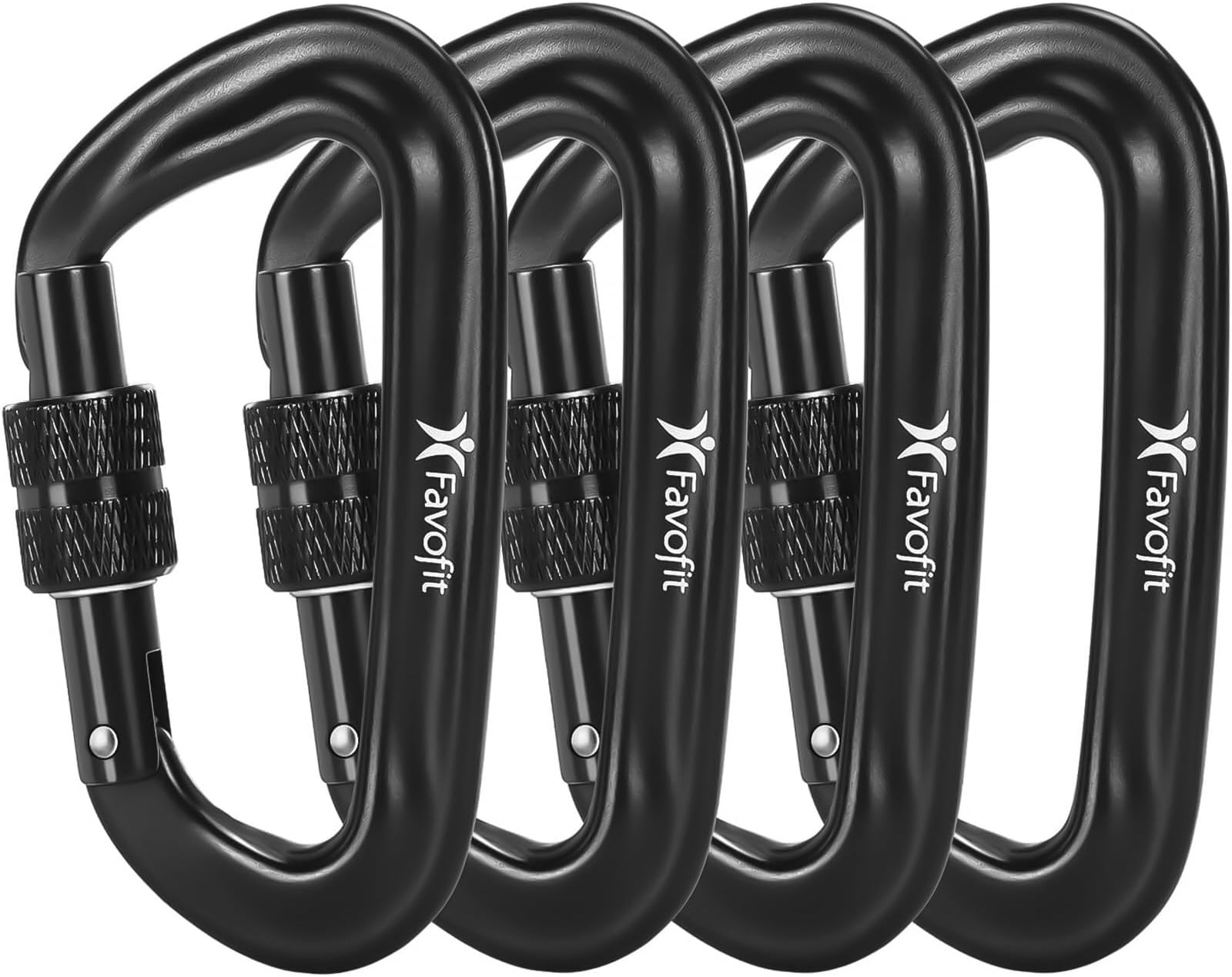 12KN Heavy Duty Locking Carabiner Clips, 4 Pack, Small Screwgate Caribeaners for Gym Hammock Backpack Keychain Dog Leash