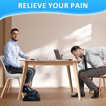 StepLively Foot Rest for Under Desk at Work, 2 Heights Foot Stool, Black
