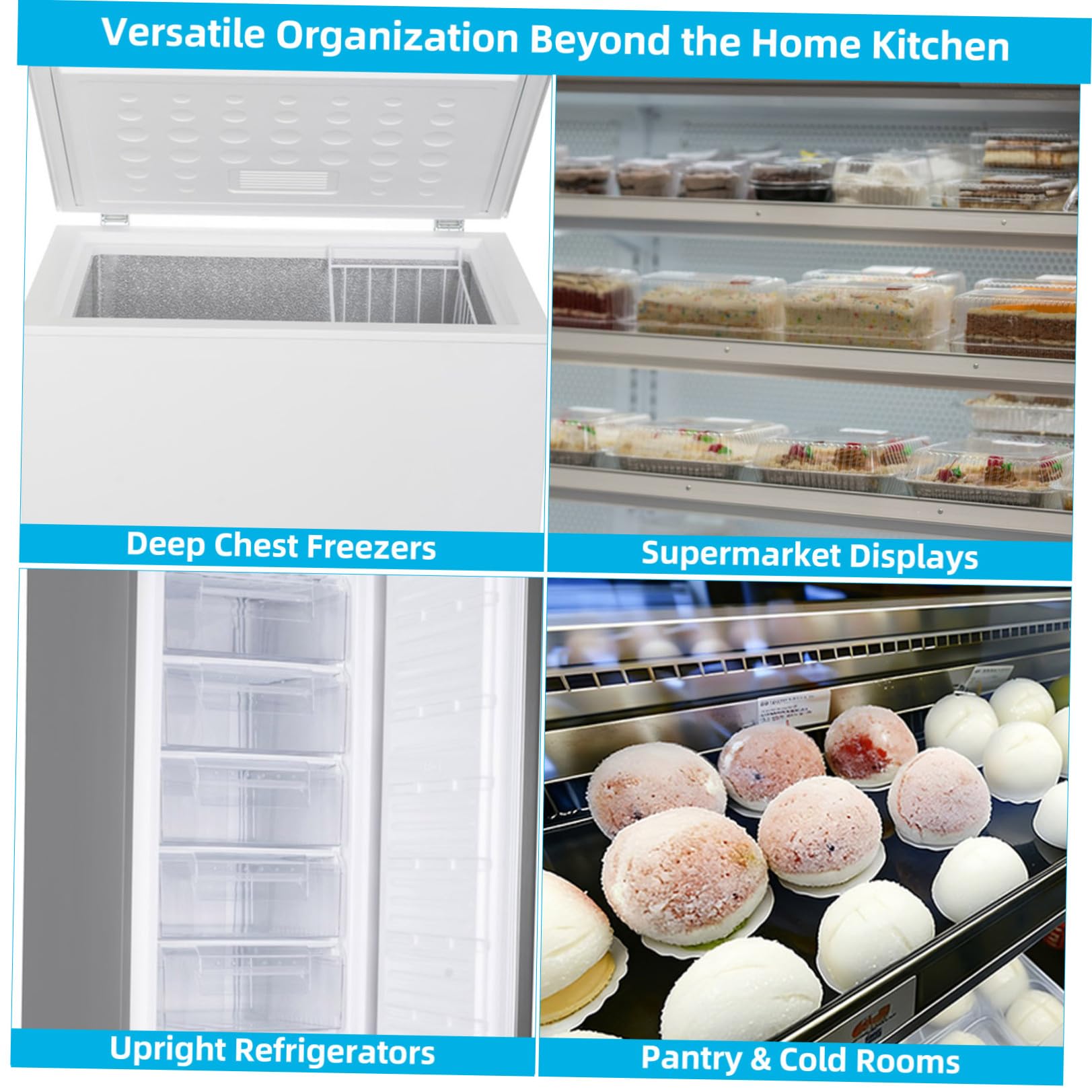PACKOVE Gefrierschrank Trenngitter aus Eisendraht 35x46cm für Kühlschrank und Gefriertruhe als Regaltrenner zur Effizienten Lebensmittellagerung und Platzersparnis