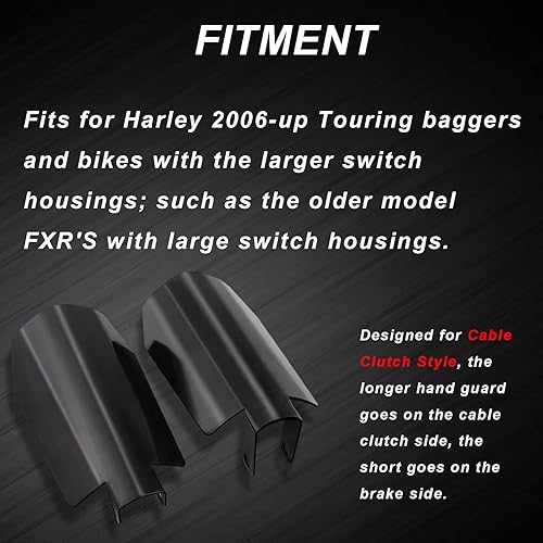 Vista 4 de StarknightMT Protecciones de Mano para Motocicleta Negras de Corte Ataúd en Acero Inoxidable Compatibles con Modelos Touring 2006-2022 Road Glide
