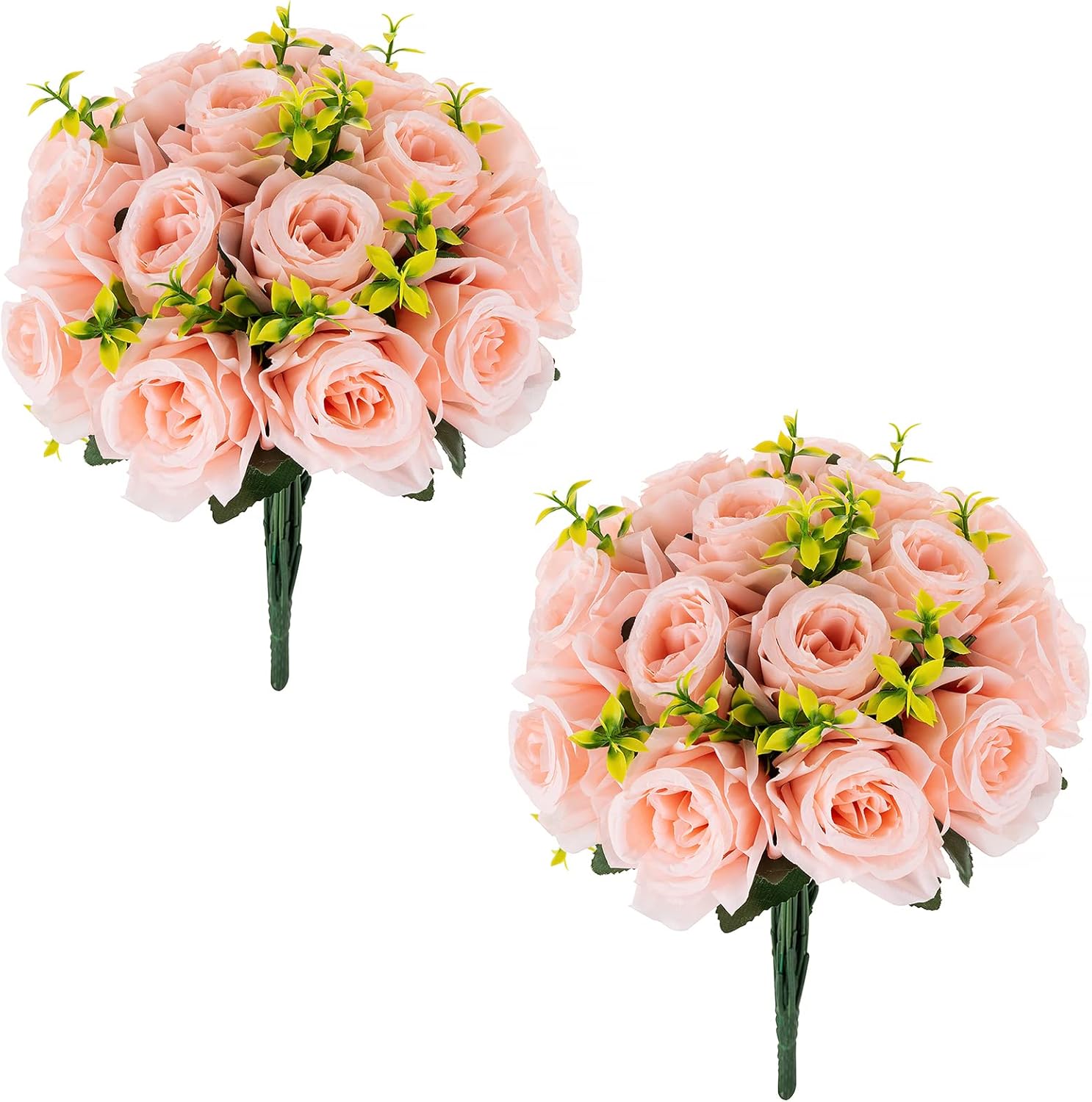 Nuptio Flower Ball Arrangement Bouquet 2 Bunches of 15 Roses Blush