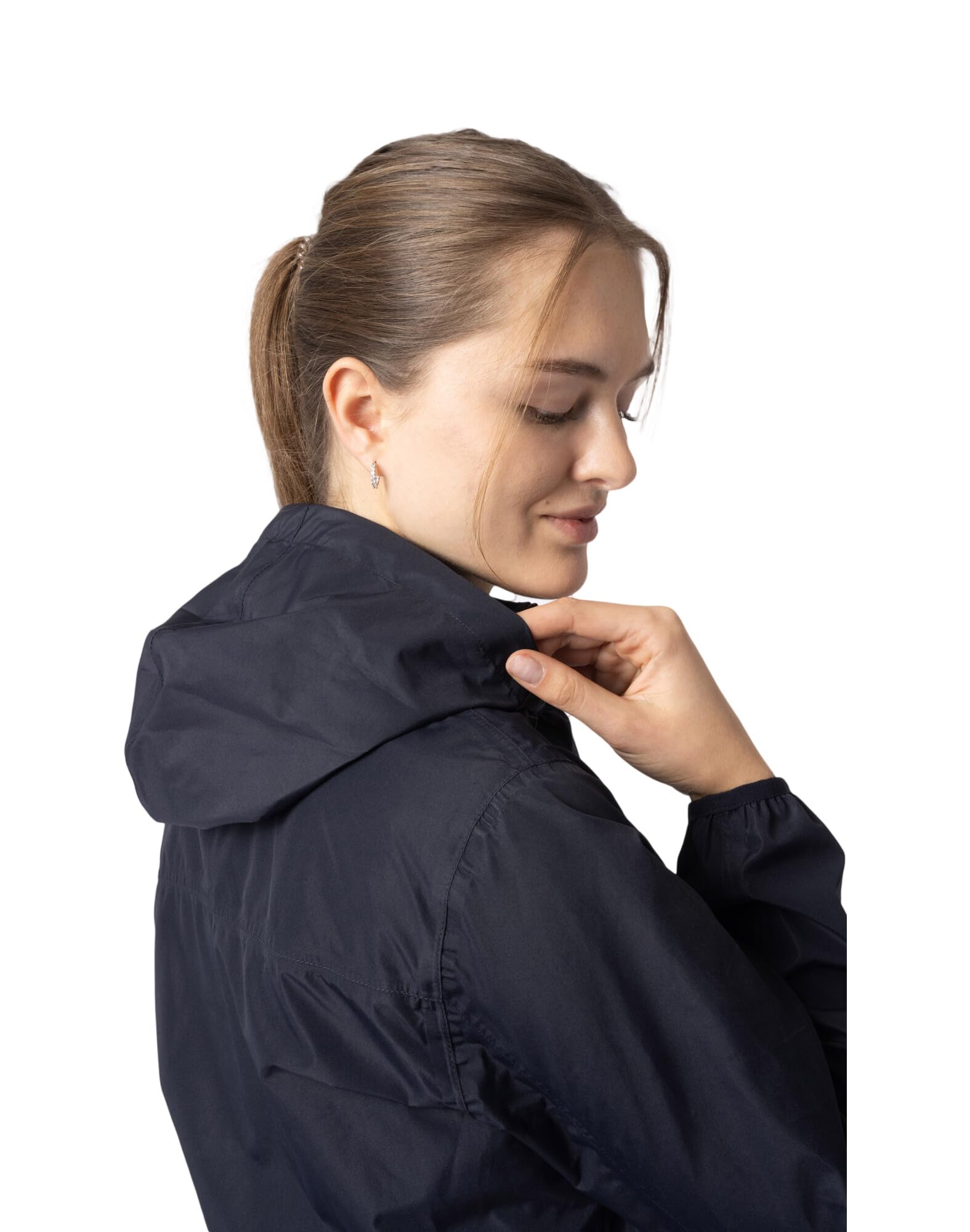 HORZE Flora Chaqueta de equitación impermeable ligera para mujer, azul marino, 44