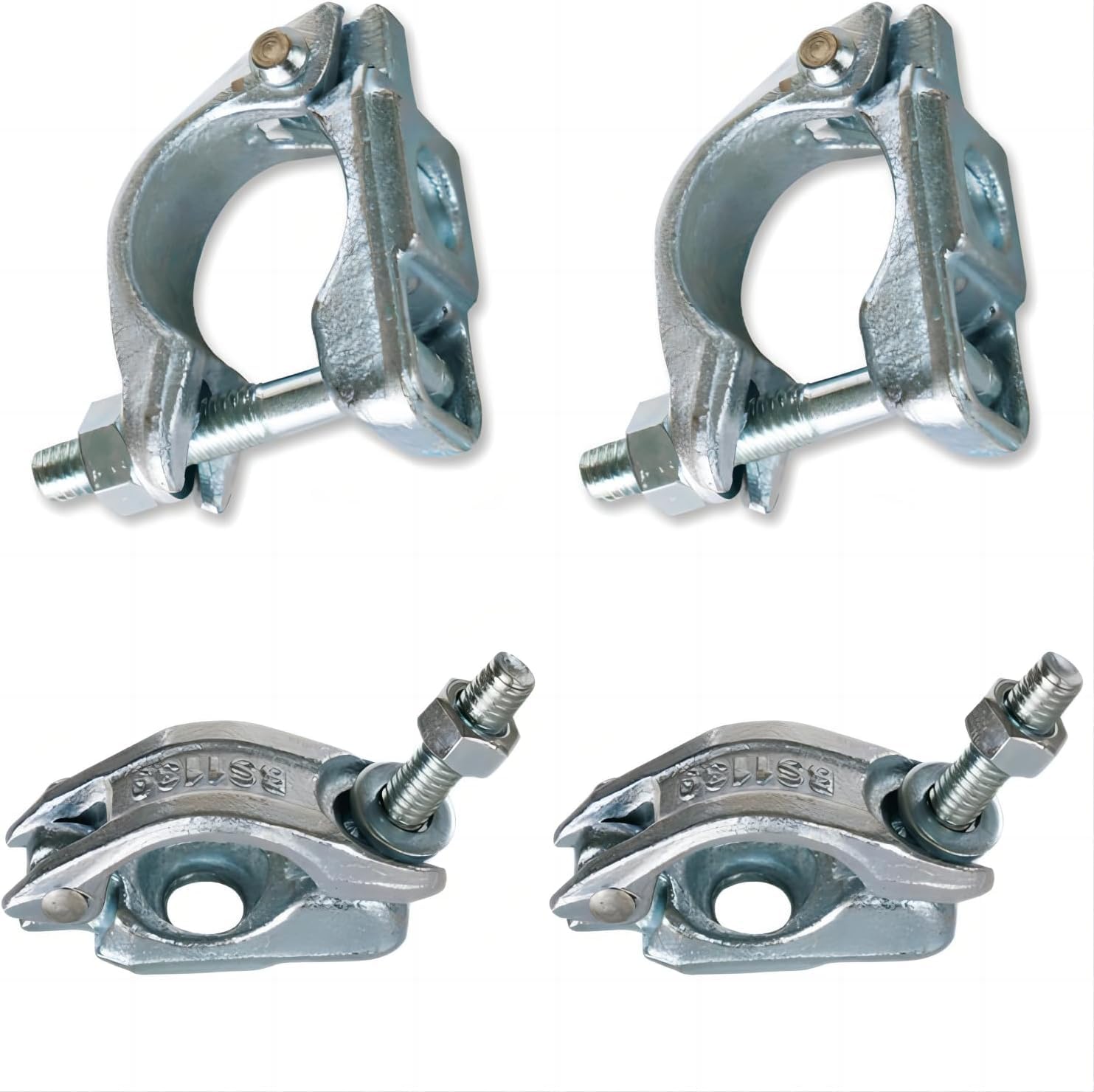 TTBDEHTK 4 Pack Scaffolding Forged Couplers, Scaffolding Half Couplers, Swivel Pipe Clamps for 1.65" to 1.9" (42mm to 48mm) OD Tube