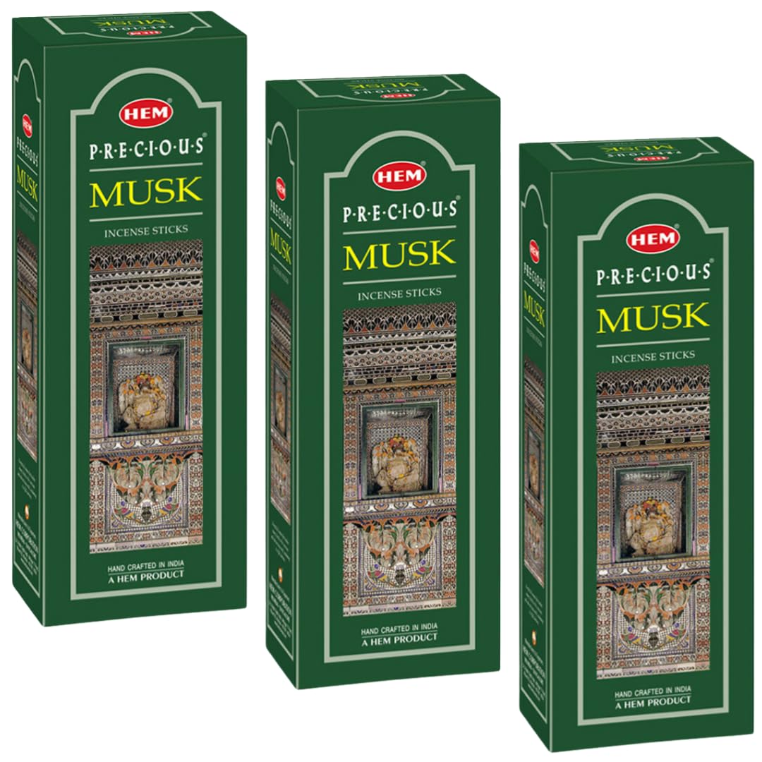 HEM Precious Musk Fragrance Incense Sticks | Agarbatti for Home Freshness, Positive Energy & Yoga Meditation | Pooja Item for Home | Burning Time - 25-30 Minutes | Pack of 3-120 Sticks Each (B0C94K86BB) Amazon Price History, Amazon Price Tracker