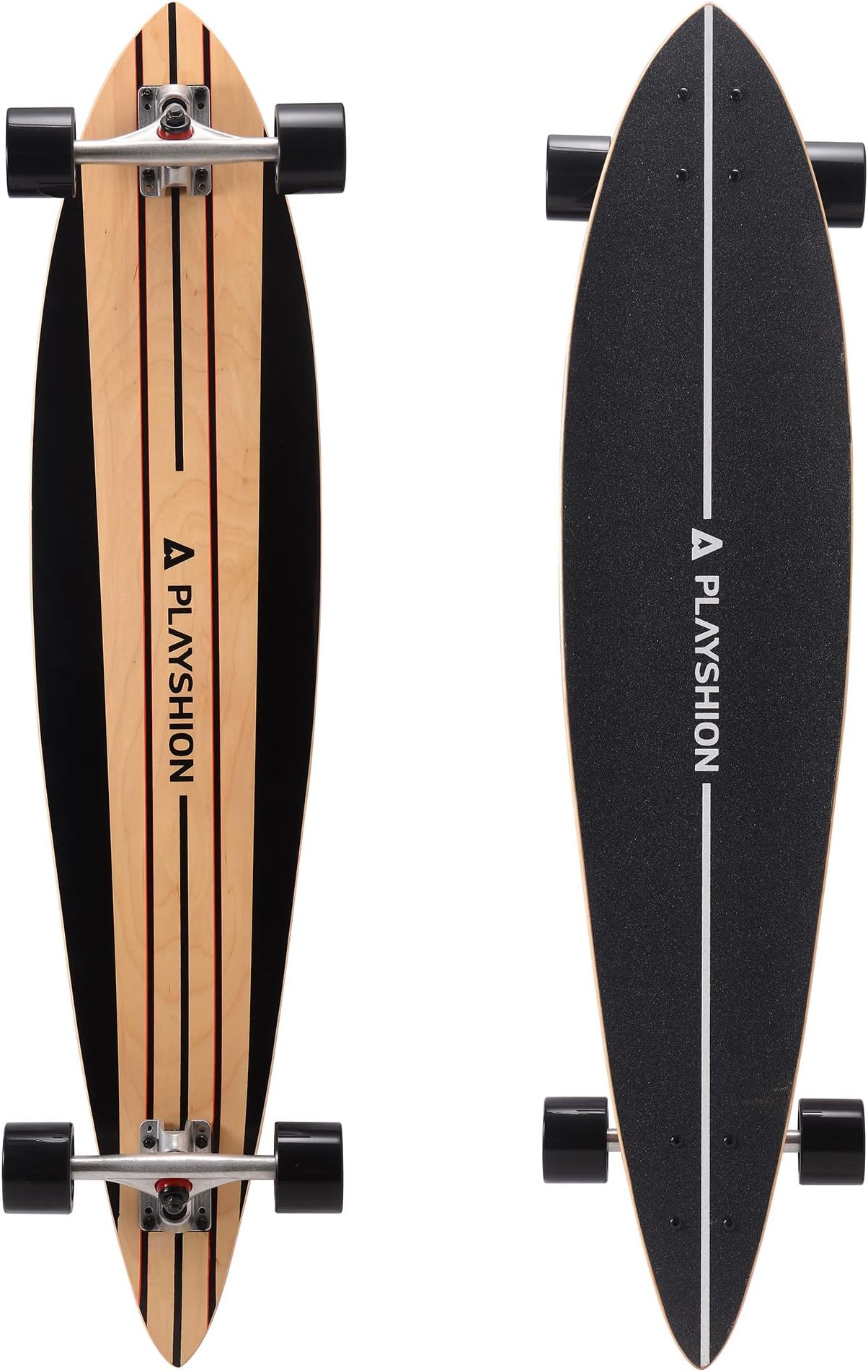 Playshion Longboard Skateboard Cruiser | 39" Drop Through Long Board | 42" Pintail Longboards