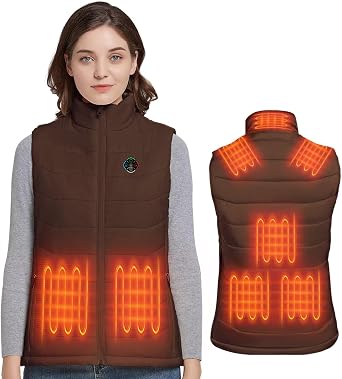 KOVNLO Heated Vest Women, Battery Pack Not Included Smart Controller With Lights-out, Electric Warming Heated Jackets