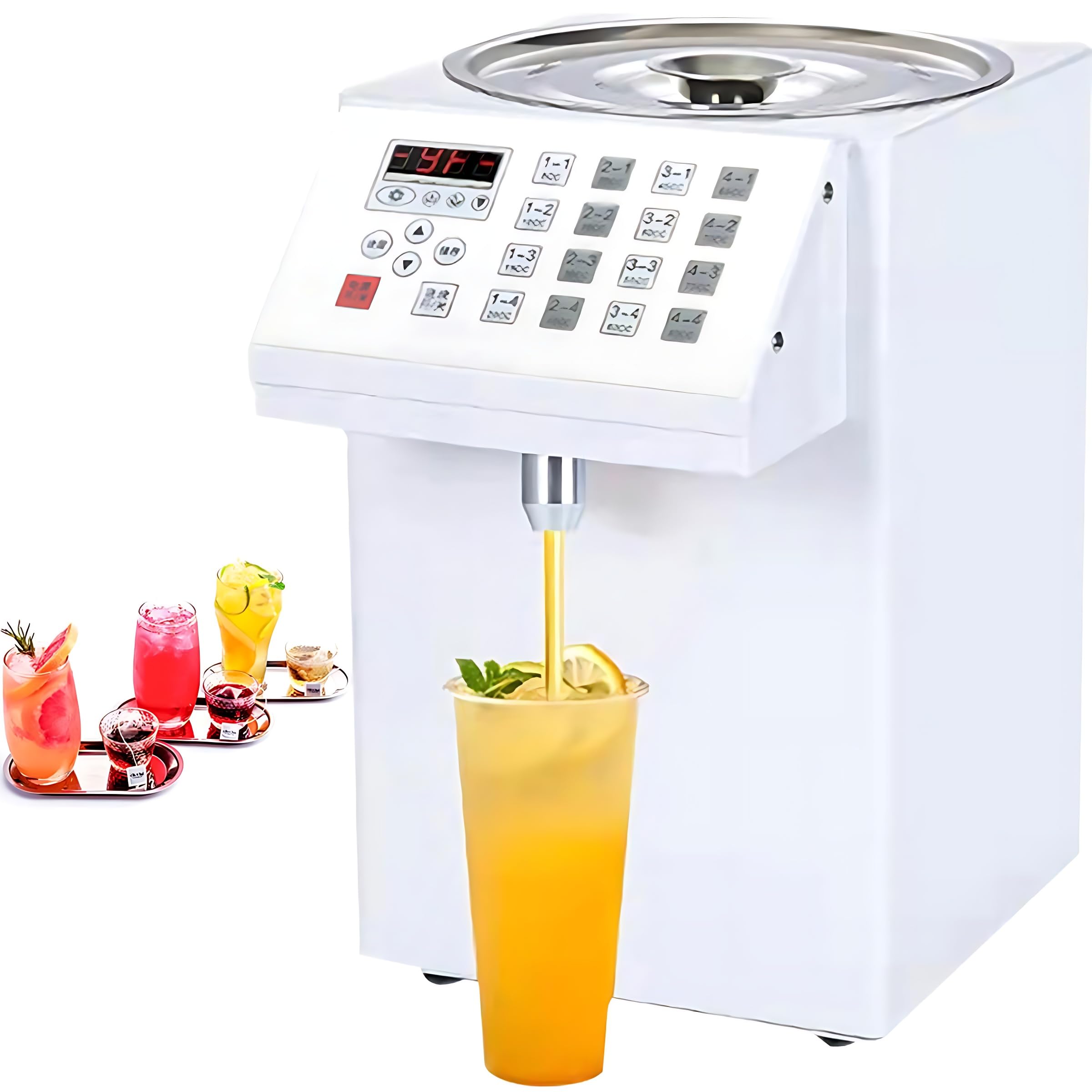 Distributeur de fructose en acier inoxydable de 8 L pour comptoir chic