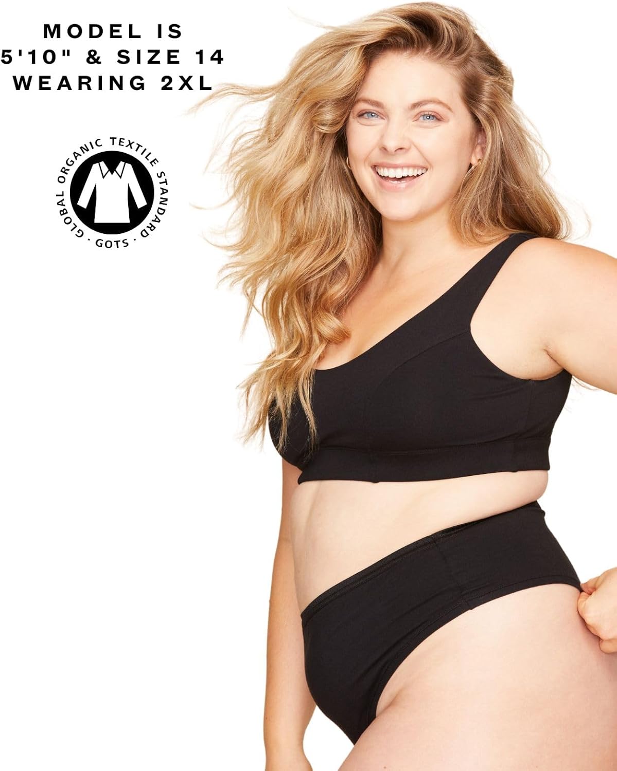 Subset Women's High Rise Organic Cotton Thong 3 Pack, Breathable, Tag-Free, Comfortable Everyday No Show Knickey Underwear - Image 5