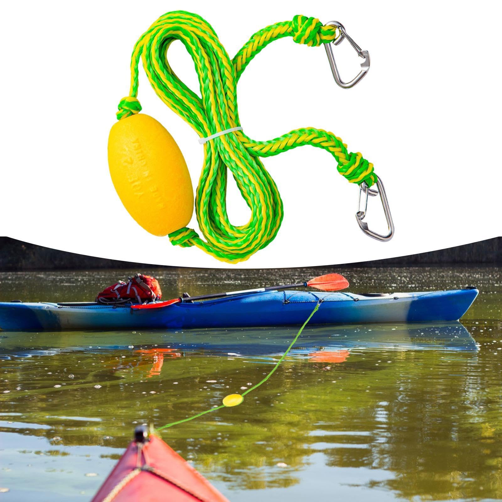 Corda Traino Kayak Galleggiante per Boa Ancoraggio Fune Traino Deriva Kayak Corda Ancoraggio Accessori Imbarcazione con Aggancio Rapido in PVC