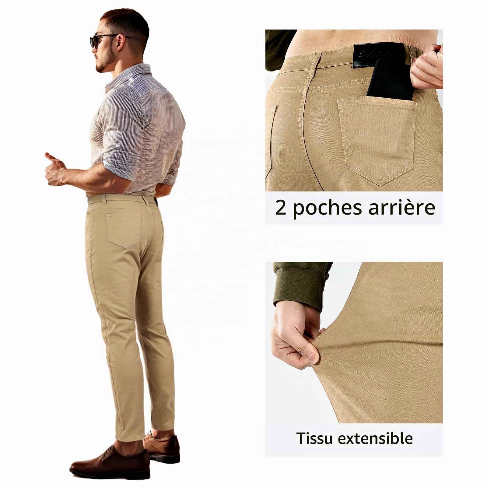 GINGTTO Homme Jeans Skinny Elastique Denim Pantalon Slim Fit Super Stretch Jean