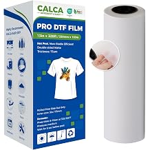 CALCA 13in x 328ft DTF Transfer Film Premium Roll - Hot Peel, DTF Film Roll Direct to Transfer Film Roll for Direct-to-Film Printing, in US Stock Matte Anti-Skid Back