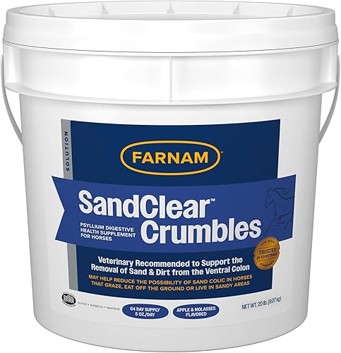 Miniatura 15 de Farnam SandClear Psyllium Crumbles Suplemento para caballos, ayuda a eliminar la arena del colon y apoya la salud digestiva, sabor a manzana/melaza