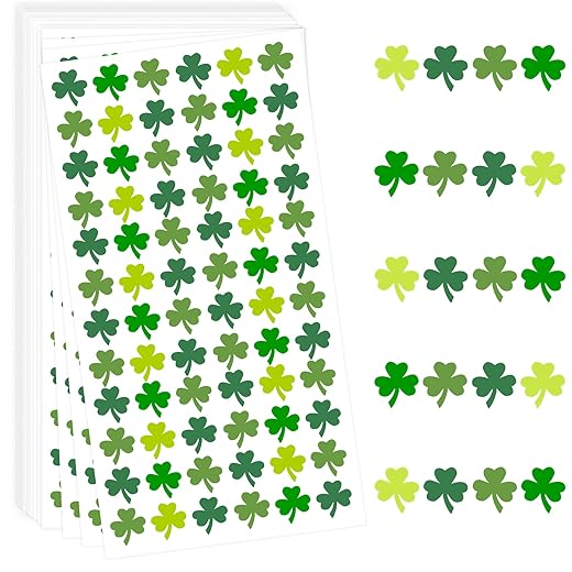 2160 PCS St Patricks Day Stickers, Shamrock Stickers, Small St Patricks Day Stickers for Kids, Self-Adhesive Green Clover Stickers Labels for Irish St. Patrick's Day Party Decorations Favor Supplies