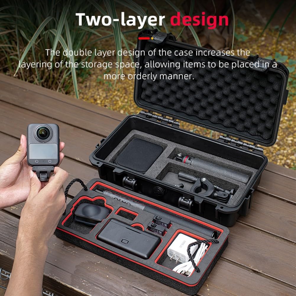 Kamera-Aufbewahrungsbox, Tragetasche für DJI Osmo 360, doppellagige Hartschale, stoßfest, Reise-Organizer mit Gurt