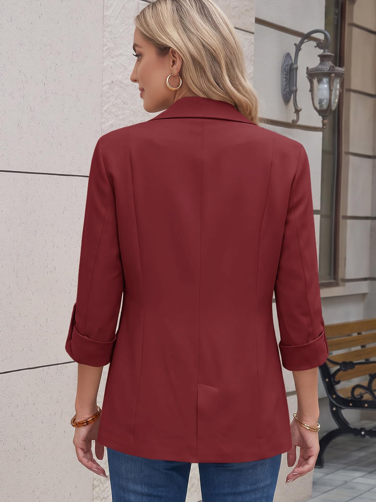 Cicy Bell Damen 3/4 Arm Blazer Elegant Jacke