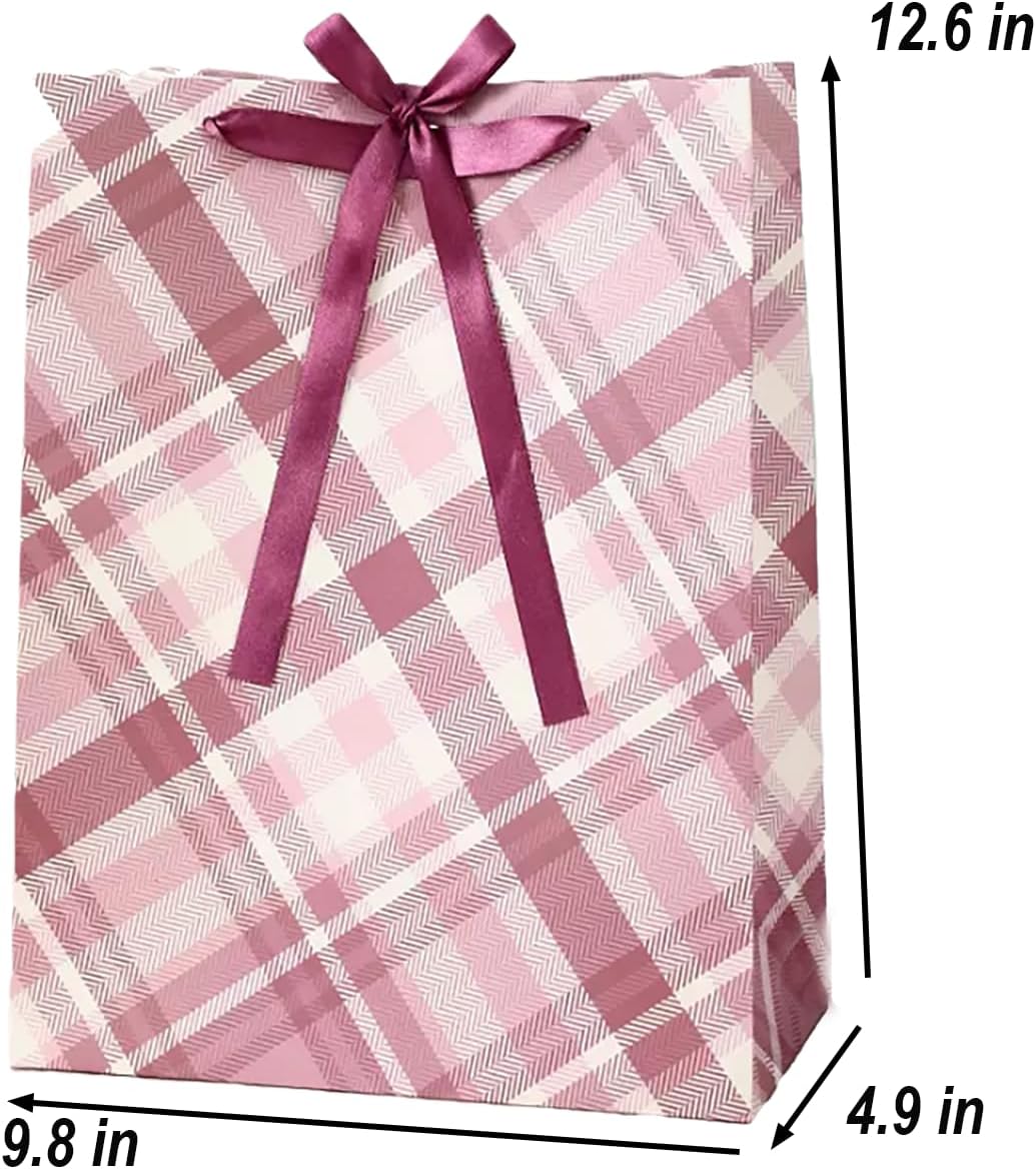 Gift Bag - 2PC Gift Bags with Ribbon and Tissue Paper, Portable Paper,Christmas Party Favor Bags, Wedding, Birthday, Holiday Presents - Image 5