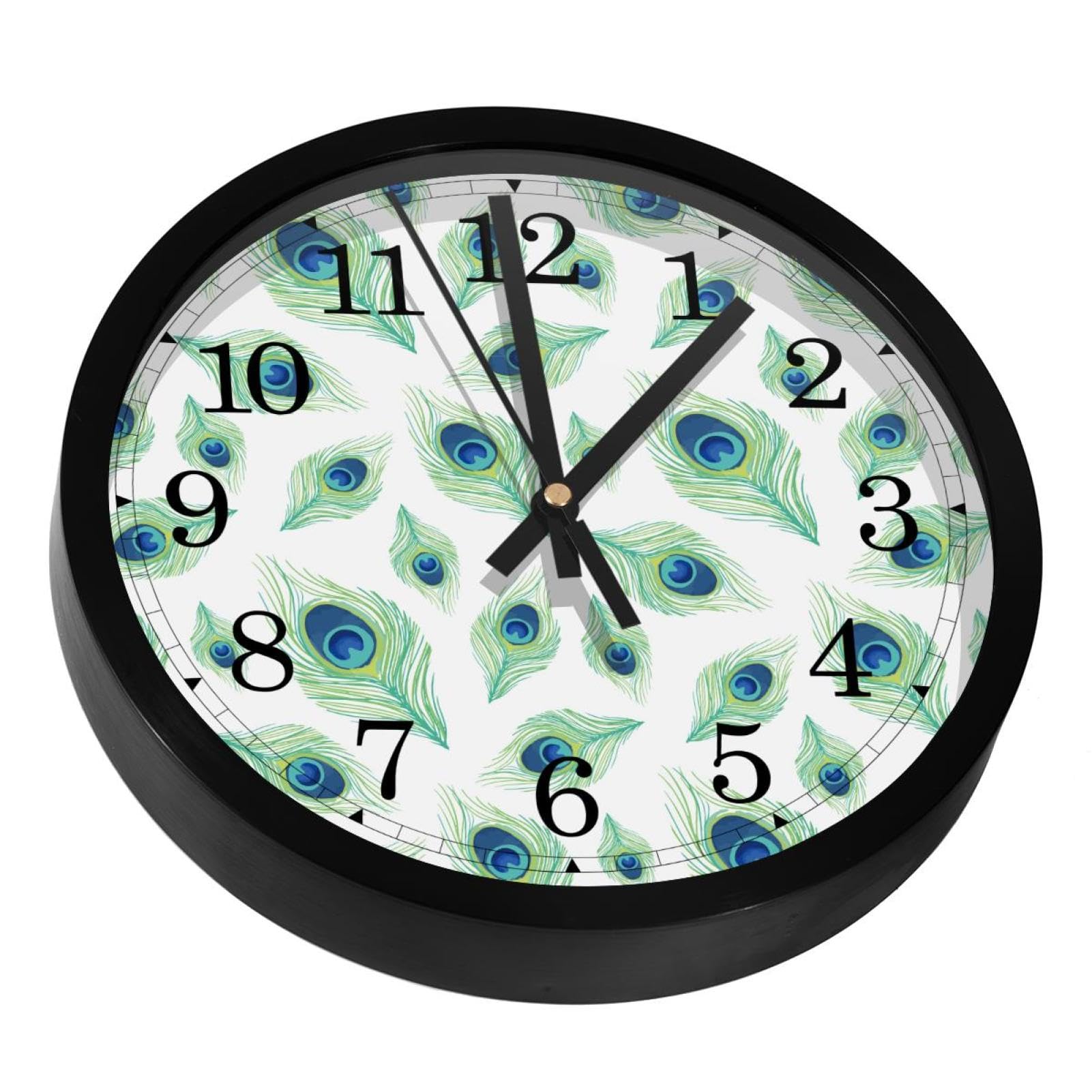 Horloge murale sans tic-tac paon pour retrouver le sommeil dans sa chambre