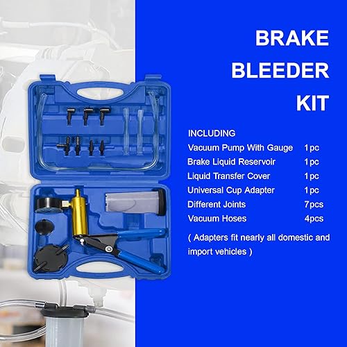 Miniatura 3 de JOMBULL Compresor universal de pinza de freno de disco, juego de herramientas de espalda de viento y kit de purga de freno, probador de bomba de