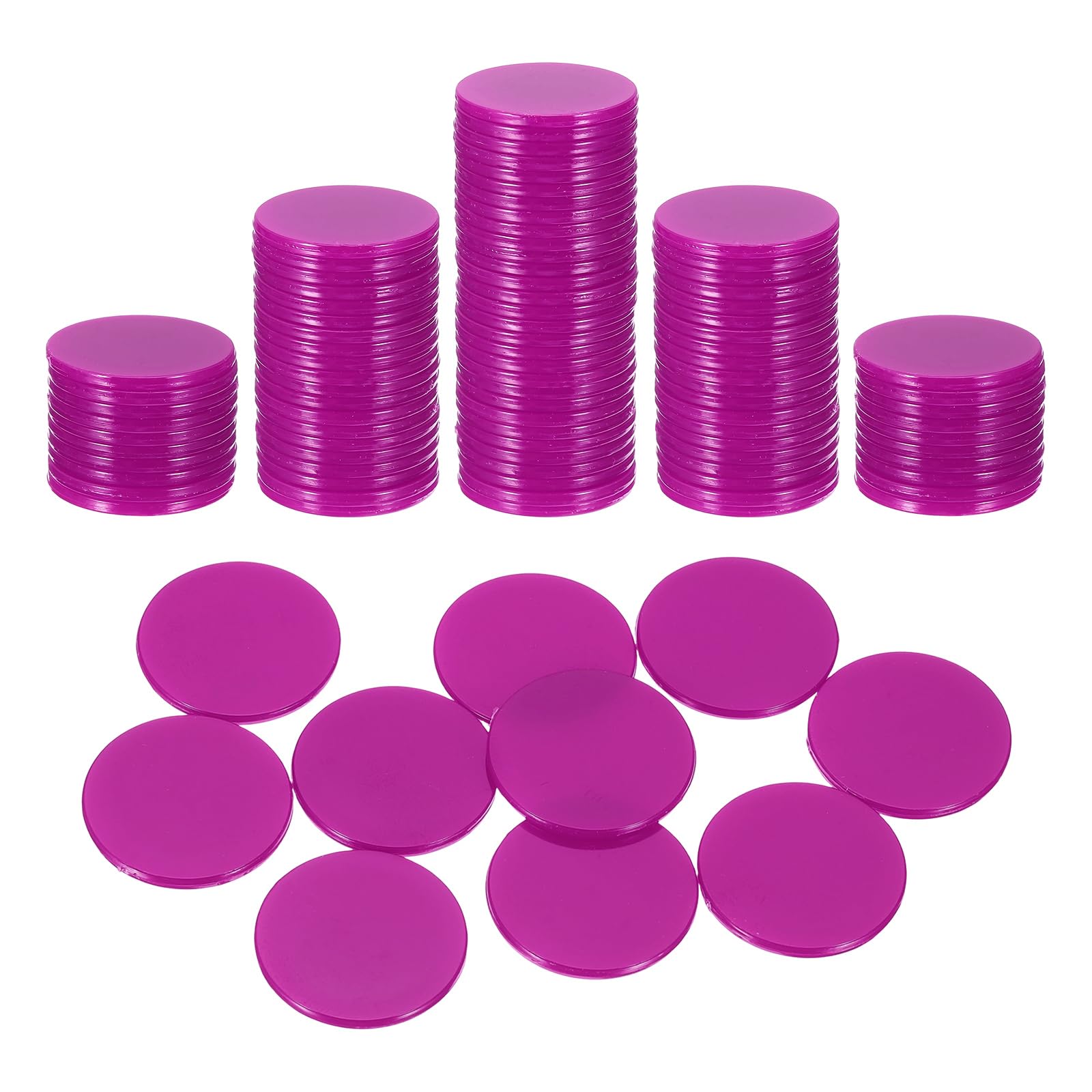 QUARKZMAN 120 Piezas De Fichas De Póker De 1 Pulgada, Fichas De Bingo De Plástico Contadores De Aprendizaje Discos De Conteo Marcadores Fichas De Juego Opacas Rosa Planas