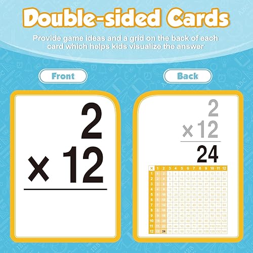 Miniatura 6 de Torlam Tarjetas flash de multiplicación + tablero pop, tarjetas flash de matemáticas manipulativas matemáticas, juguete sensorial antiestrés juegos