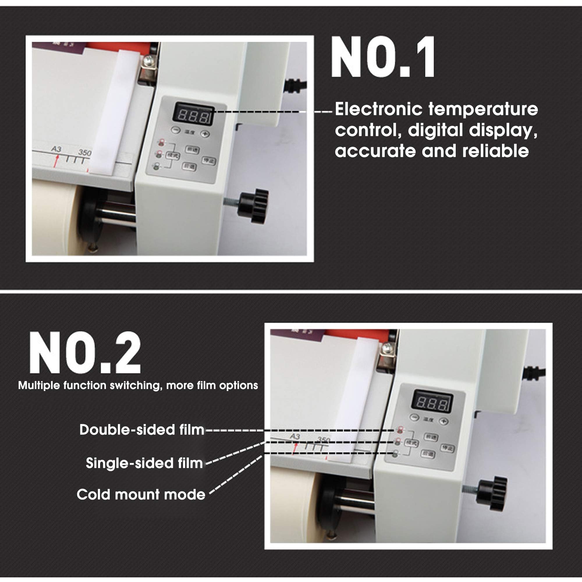 Laminator Rolkowy Na Gorąco Na Zimno, Laminator Rolkowy 17-calowy, Jednostronna I Dwustronna Maszyna Do Laminowania Termicznego, Szybki 1-minutowy Laminator Papierowy Na Rozgrzewkę Do Użyt(Size:300mm)