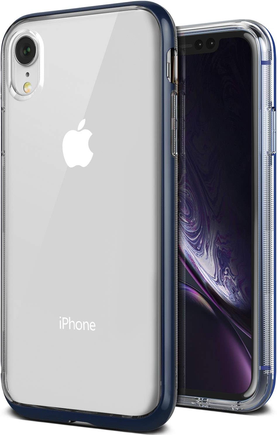 iPhone XR Case, VRS Design [Blue] Transparent Dual Layer Heavy Duty Protection [Crystal Bumper] Anti-Yellowing TPU Body PC Bumper Compatible with Apple iPhone XR (2018)
