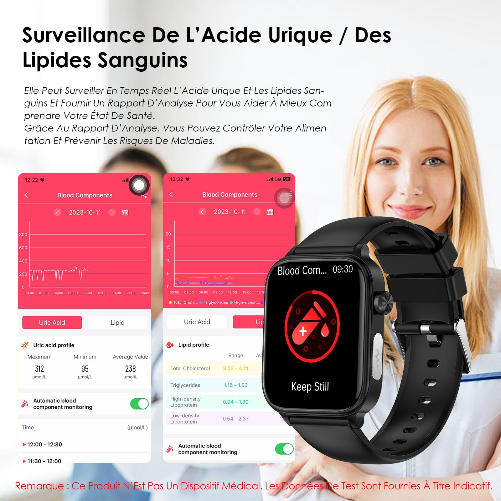 Marsyu 2026 Montre Connectée Homme Femme avec ECG/HRV/IMC/Sommeil Monitor | 1,96" Smartwatch Santé avec Appel Bluetooth/SOS, 24H Fréquence Cardiaque/SPO2/Température Corporelle,IP68,pour Android/iOS