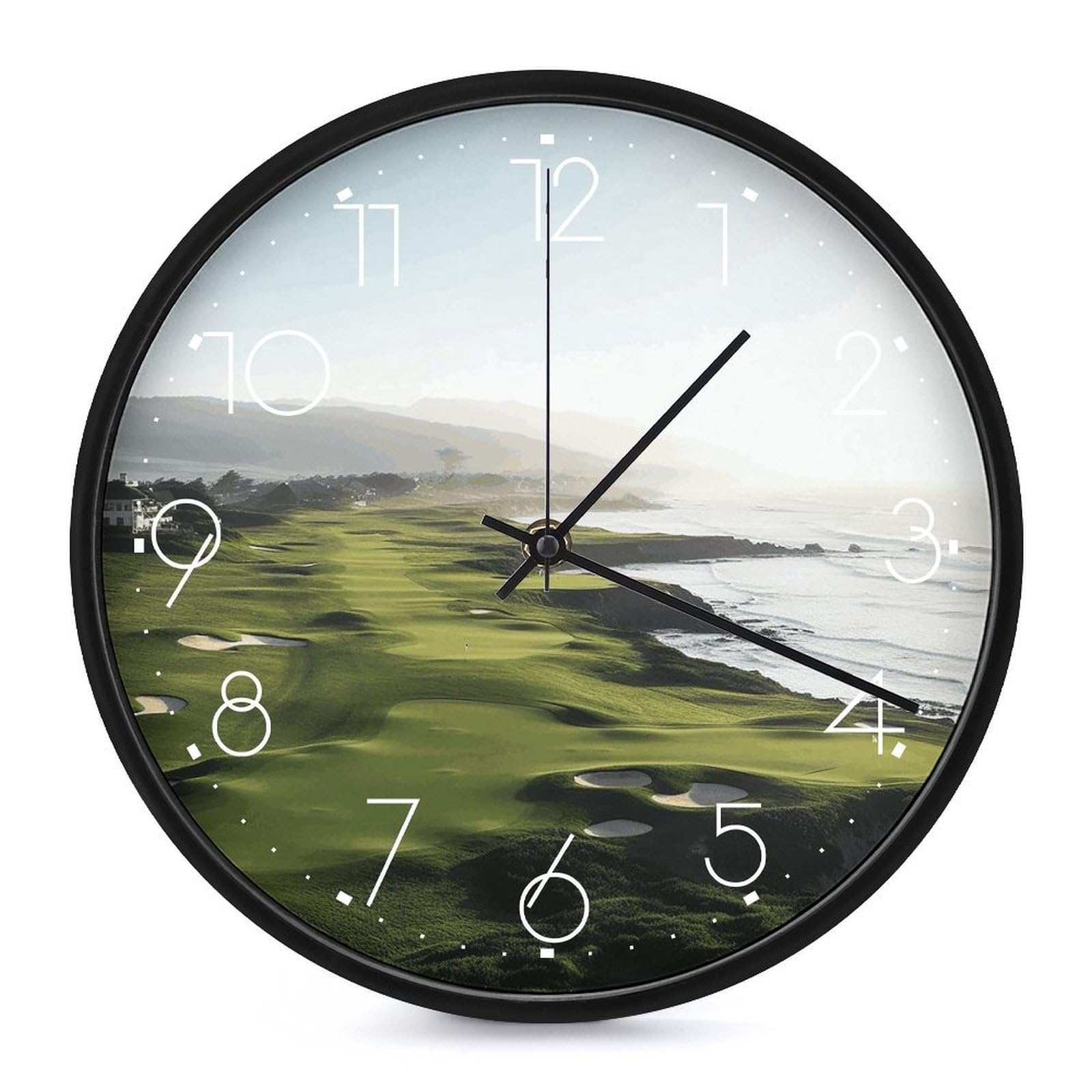 Adfgyerh White-Style Seaside Golf Course Clock，9.8 Inch Battery Operated Wall Clock Classic Simple, Decorative Wall Clock.analog Clock For Kitchen Office Bathroom Bedroom.